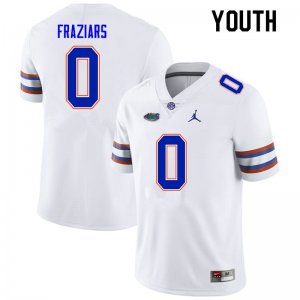 Youth Florida Gators #0 Ja'Quavion Fraziars NCAA Nike White Authentic Stitched College Football Jersey TIQ0462YD